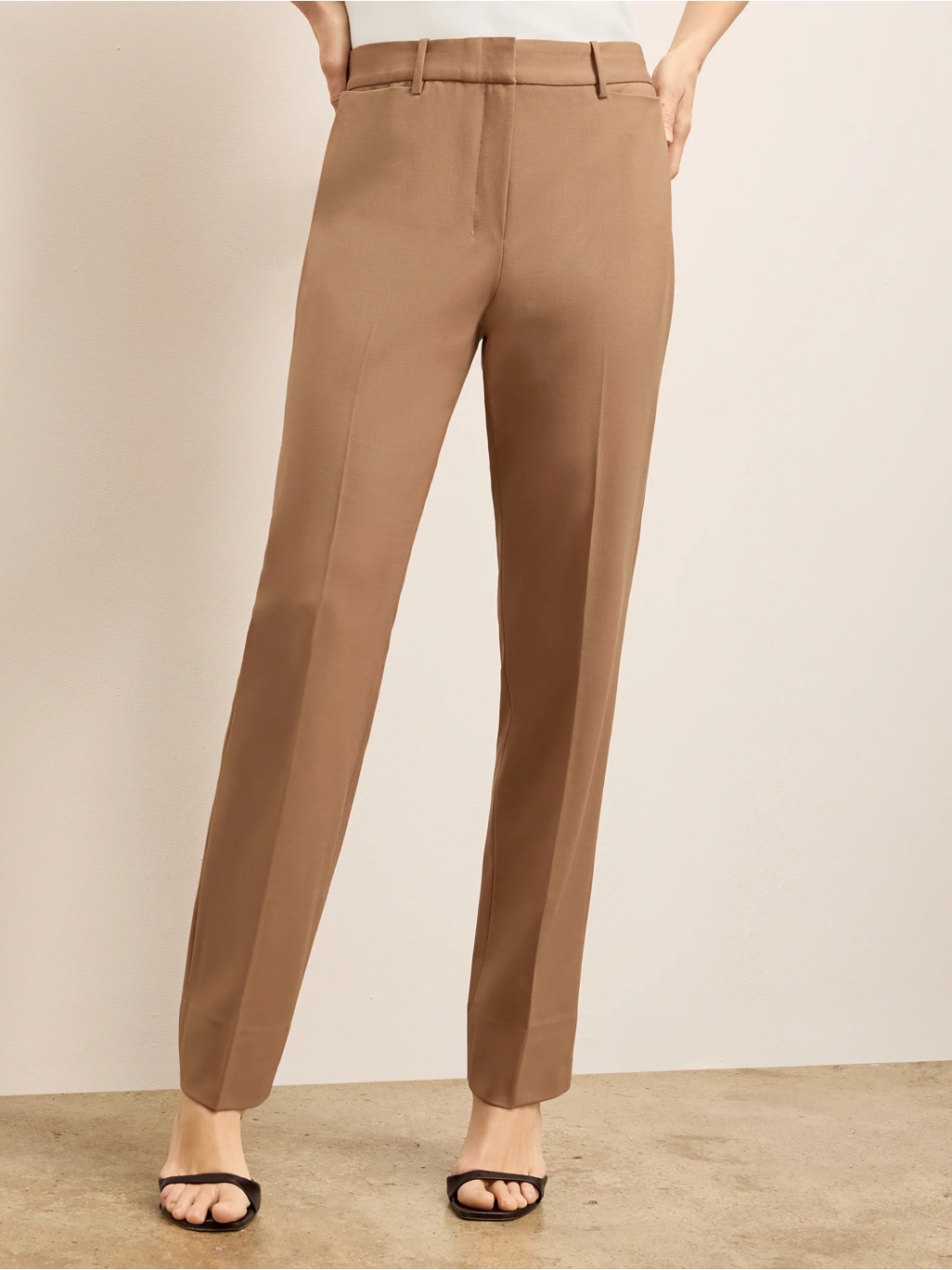 Mm Lafleur The Smith Straight Trouser Italian Wool Twill Saddle